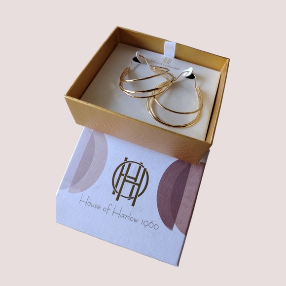 NWT House of Harlow 1960 Triple Loop Earrings - Picture 3 of 5